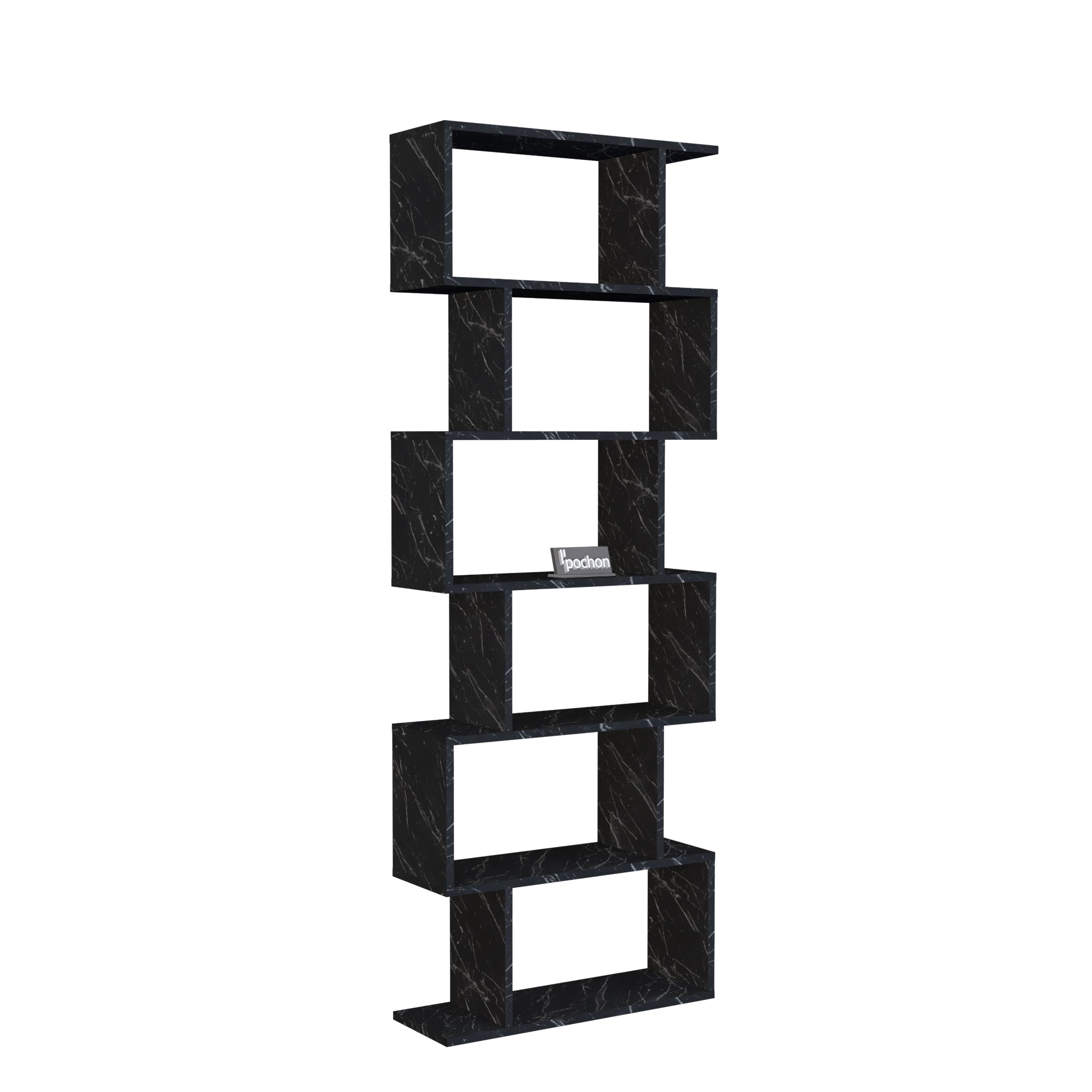 boekenkast-zigzag-met-6-vakken-zwart-marmer