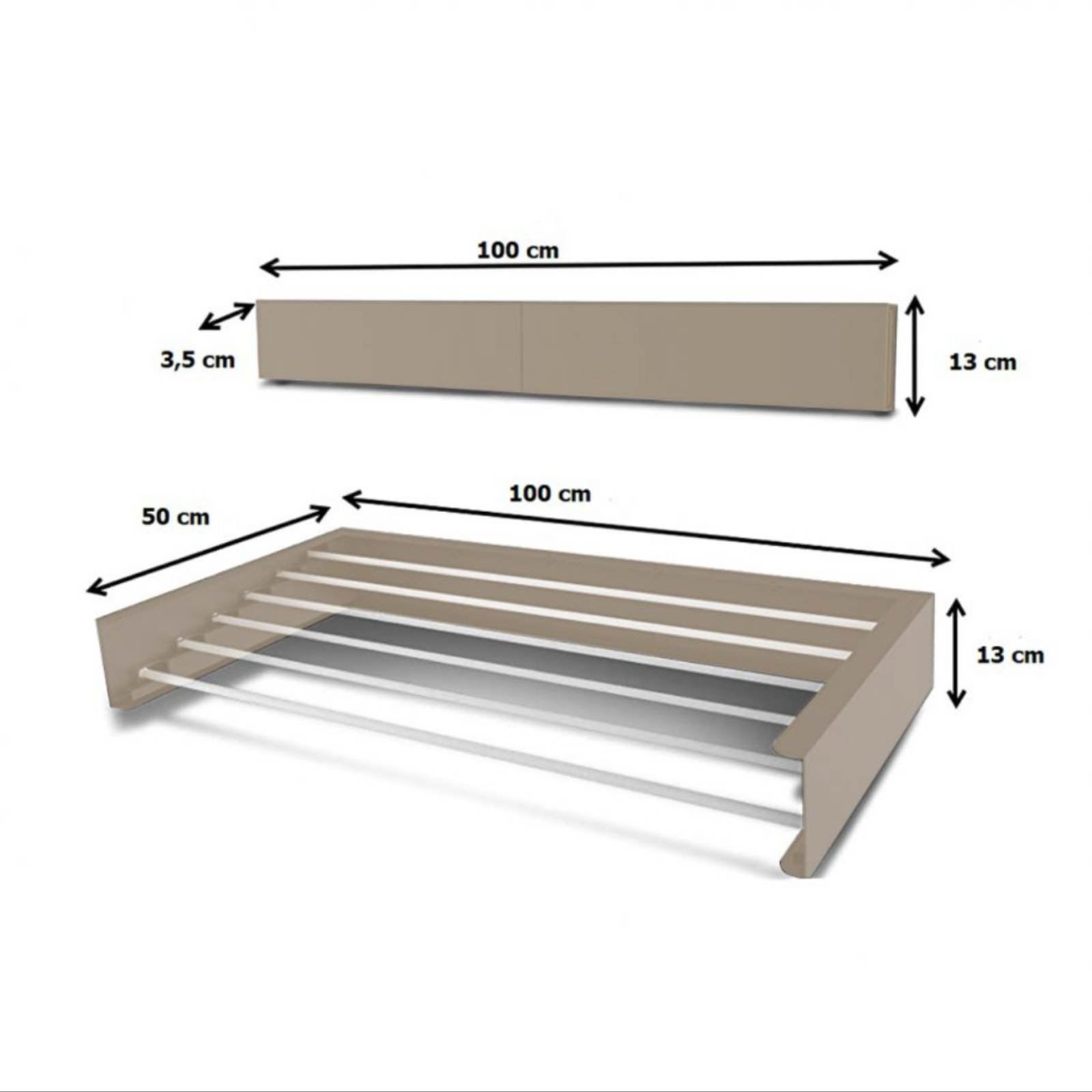 Wanddroogrek wit - 100cm - Pochon