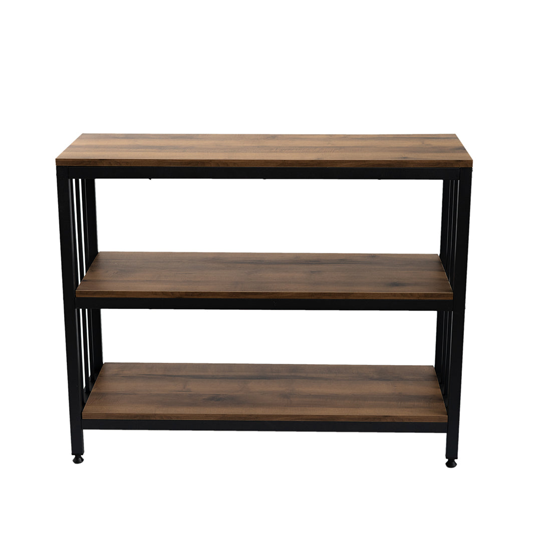 Plank Met Rooster Detail Walnoot Kleur 3-Laags Console - Make-uptafel - Plank  Pochon