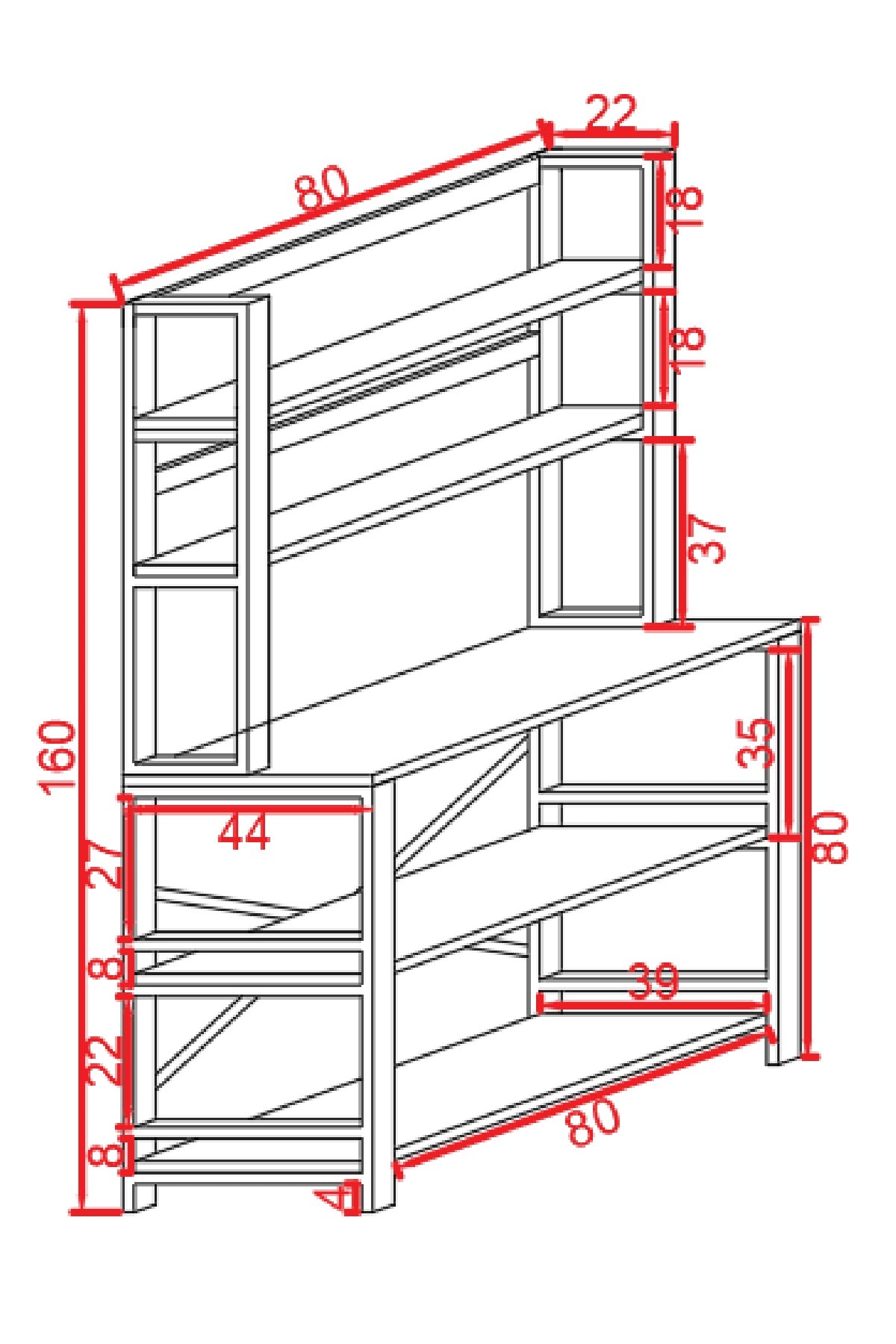 Decoratieve Keuken-Badkamer-Bureau-Woonkamer Organizer Plank Multifunctionele Plank Zwart  Pochon