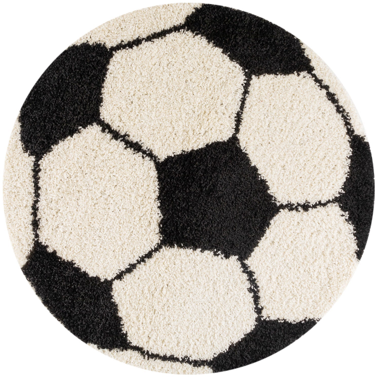 Tapijt Fun - 100Ø - Voetbal - Zwart  Pochon