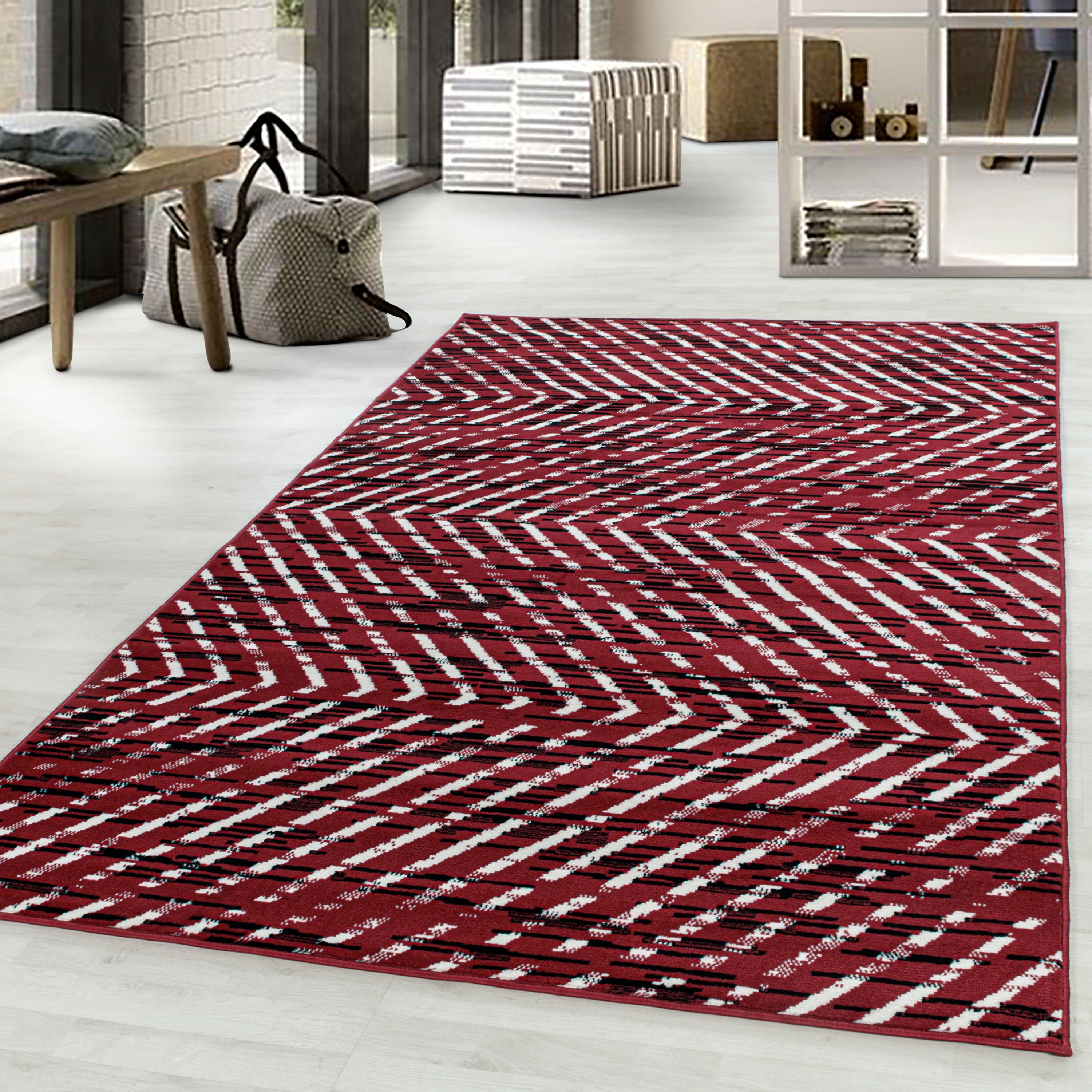 Tapijt Base - 60x100 - Geometrisch - Rood  Pochon