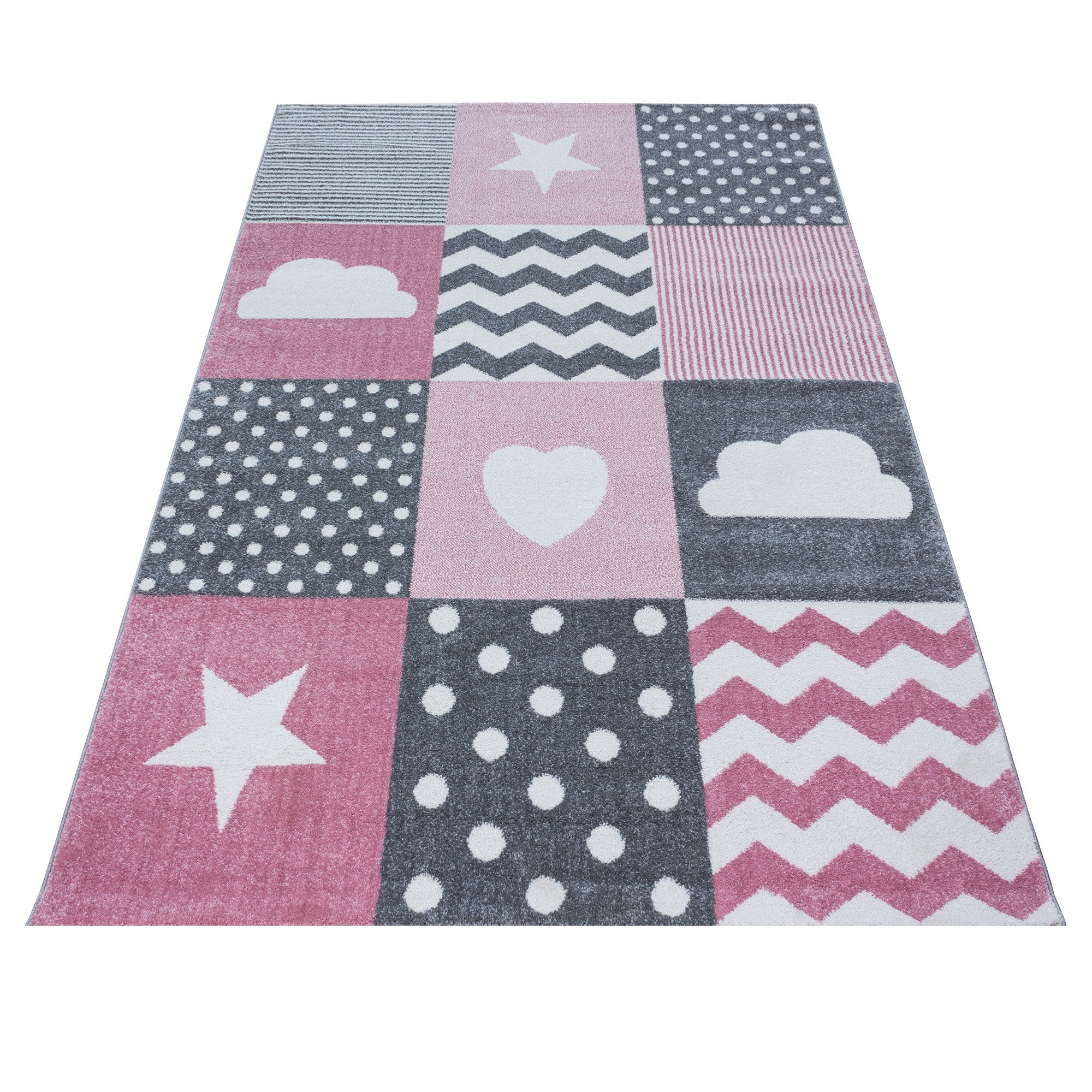 Tapijt Kids - 80x150 - Hart - Roze  Pochon