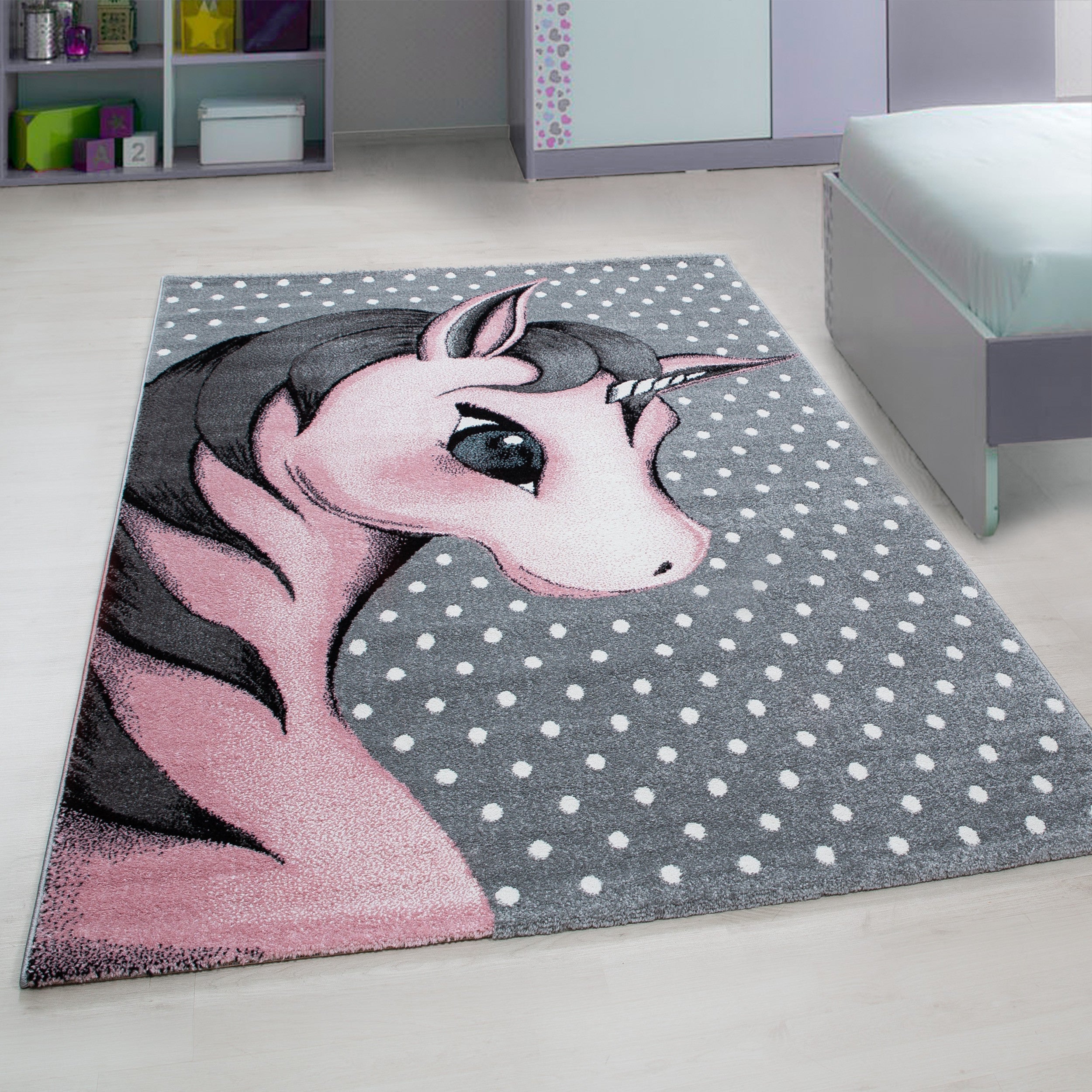 Tapijt Kids - 200x290 - Eenhoorn - Roze  Pochon