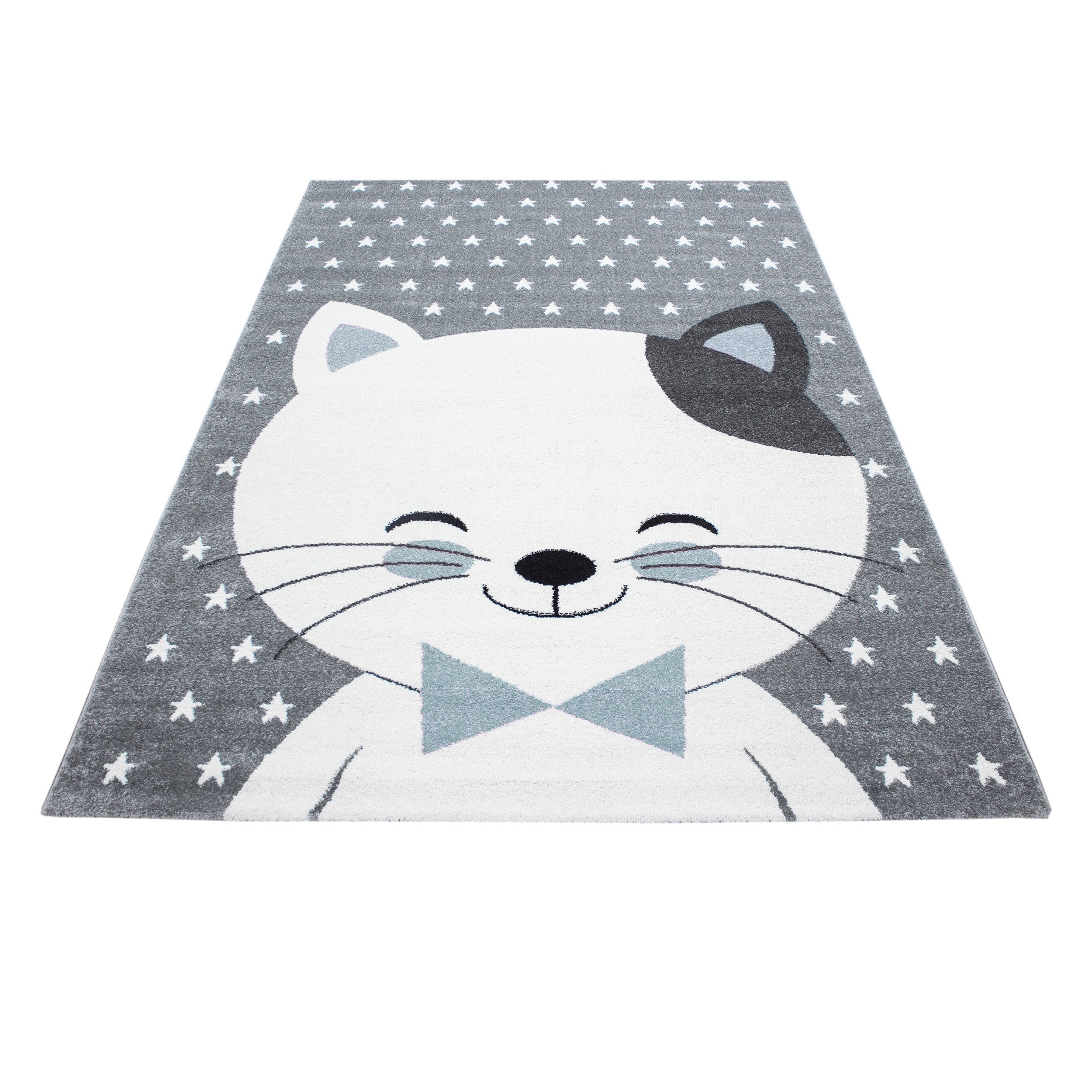 Tapijt Kids - 80x150 - Katten - Blauw  Pochon