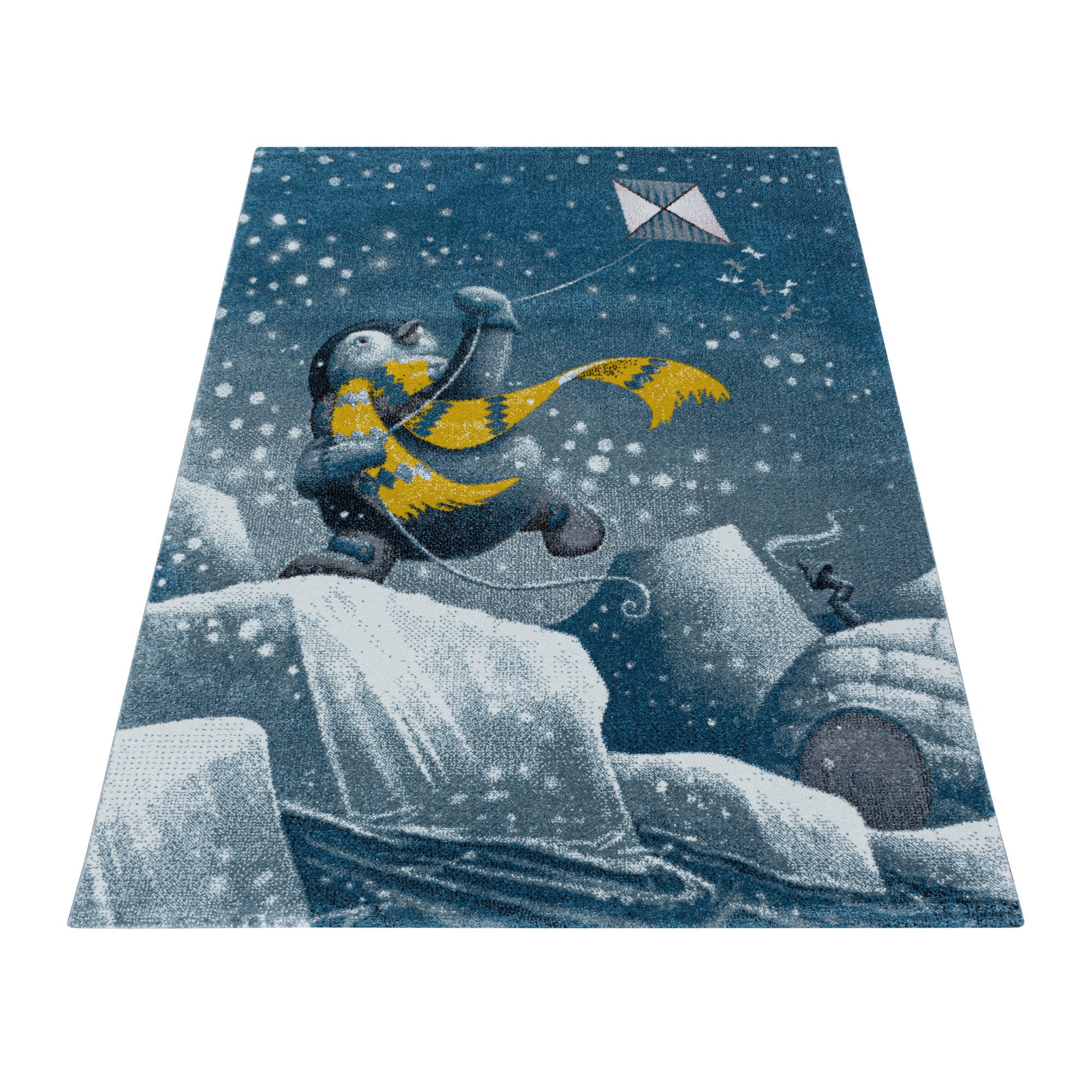 Tapijt Funny - 80x150 - Pinguin - Blauw  Pochon