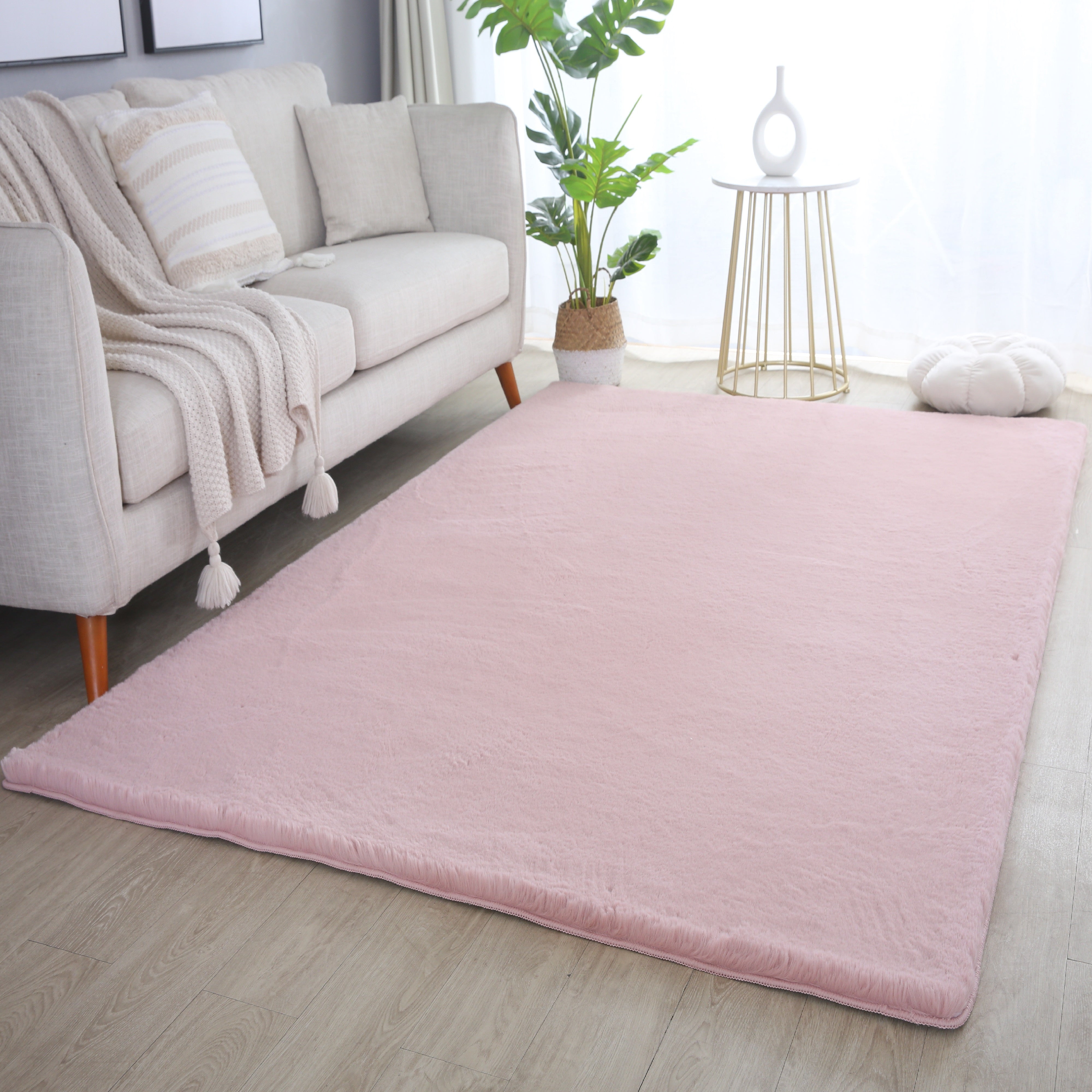 Tapijt Pouffy - 140x200 - Effen - Roze  Pochon